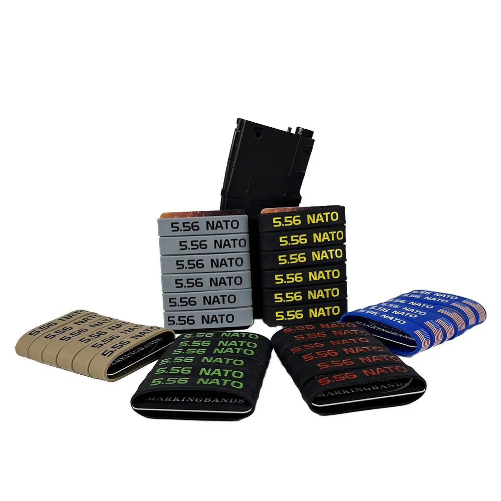 6 Pack Magazine Marking Band for 5.56 Nato Magazine Marking Rubber Band Anti-slip Convenient Identification for Gun Safety