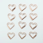 12-Piece Set Heart Paper Clips Colorful Binder for Love Notes Journaling DIY Craft School Supplies Office Organizing Party Favor