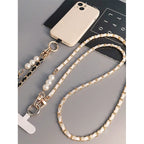 Mobile Phone Lanyard Women's Long Neck and Shoulder Strap Phone Case Universal Lanyard Long DYM Crossbody Pearl Pickup Chain