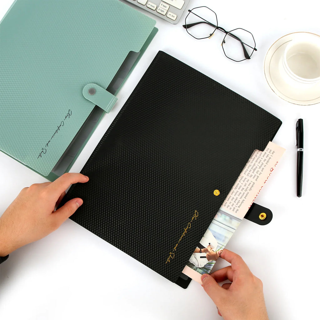 Accordion File Organizer 8 Pockets Expanding File Folder with Labels A4 Letter Document Paper Organizer for School Office
