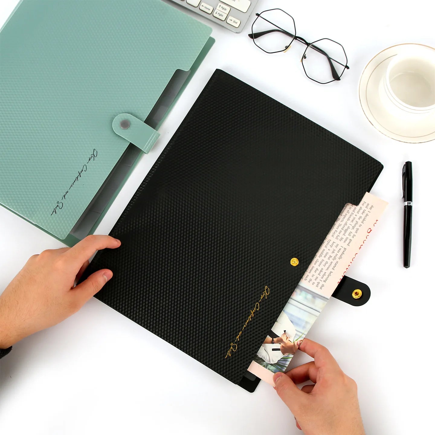 Accordion File Organizer 8 Pockets Expanding File Folder with Labels A4 Letter Document Paper Organizer for School Office