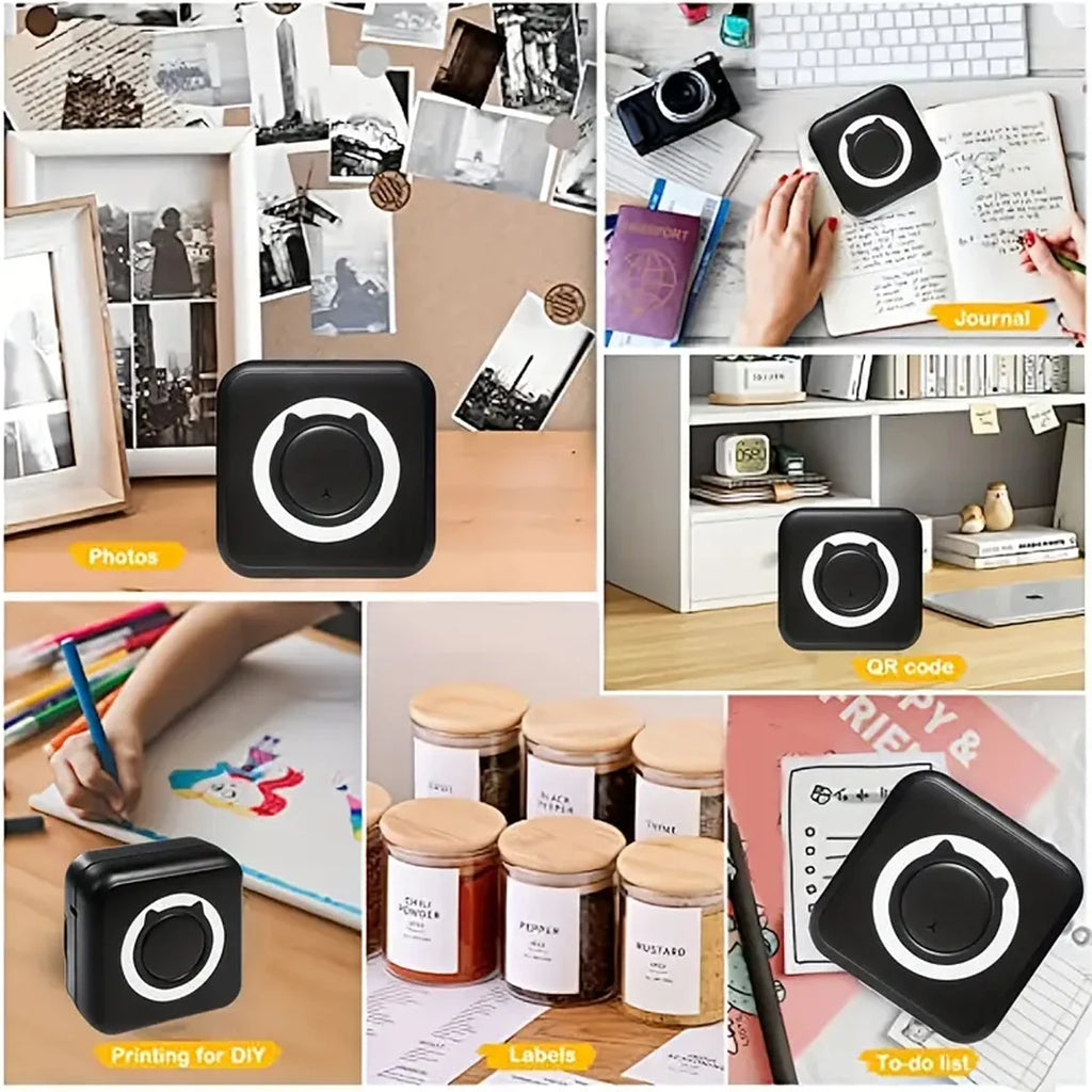 Mini Printer for IPhone and Android, Wireless Mini Photo Printer Label Printer, Portable BT Mini Thermal Printer Print Labels