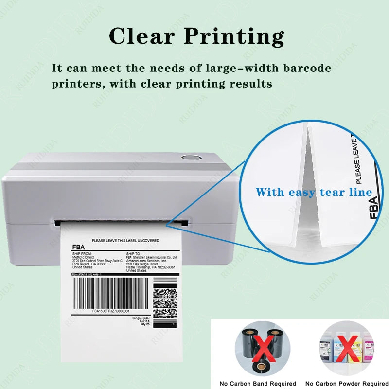 Thermal Paper for Printer Folded Thermal Shipping Label Shipping Barcode Sticker 100x100mm 4x4Inch/100x150mm 4X6Inch/76x130mm