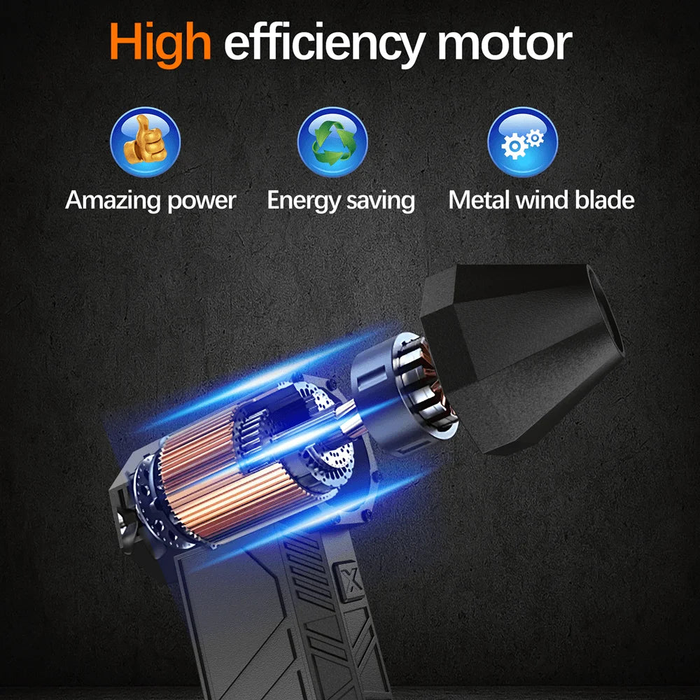 Mini Powerful Air Blower 130000RPM 52m/s Brushless Motor Portable Turbo Jet Fan Blower Battery Air Duster Blower For Car Leaves