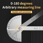 LUXIANZI Stainless Steel Protractor Angle Ruler 180 Degree Guage Woodworking Carpentry Tool Measuring Angle Meter Goniometer