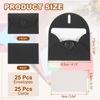 25Sets Mini Envelopes with Heart Clasp 9x5.4cm Blank Note Cards with 10.5x7.5cm Envelopes for Gift Wedding Invitation Graduation
