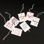 3cm*4.5cm Hanging Ornaments Card With Elastic Rope Tag White Cardboard Blank Price Label