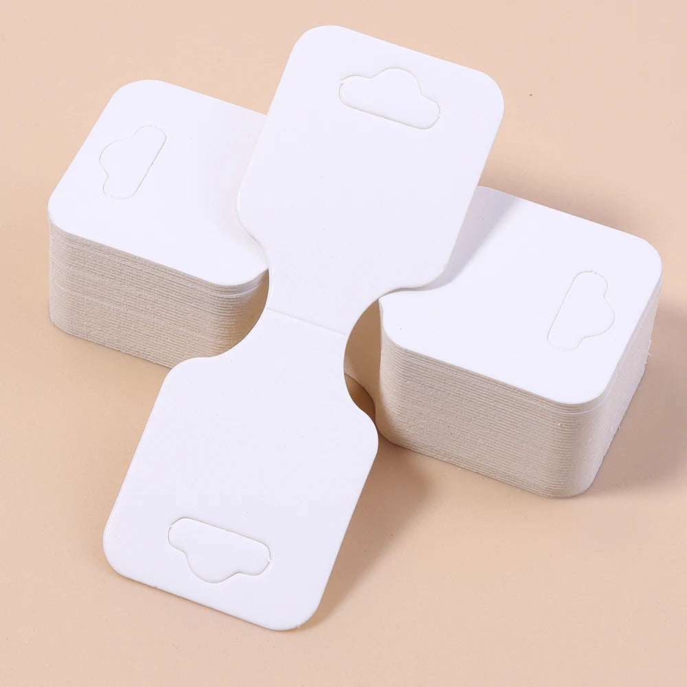 50pcs 9x3.4cm Foldable Kraft Paper Packing Cards for DIY Jewelry Display Holders Handmade Necklace Bracelet Retail Price Tags