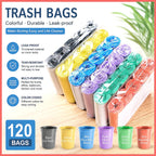 5 Rolls 100Pcs Household Disposable Trash Bags Kitchen Garbage Pouch Cleaning Waste Plastic Bag Storage Strong