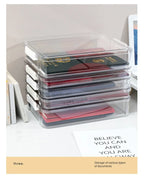 Acrylic Transparent Desktop Paper Storage Box A4 File Document Exam Paper Organizer Household Dust Proof Card Holder Case