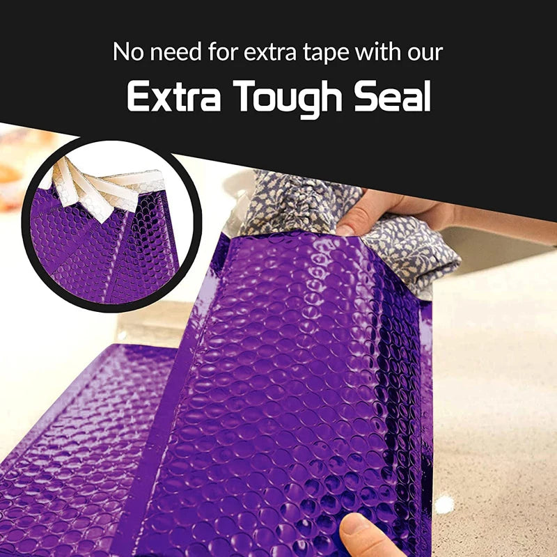 100pcs Small Business Supplies Purple Shipping Packaging Bubbles Bubble Padded Envelopes Bags to Pack Products Mailers Mailer