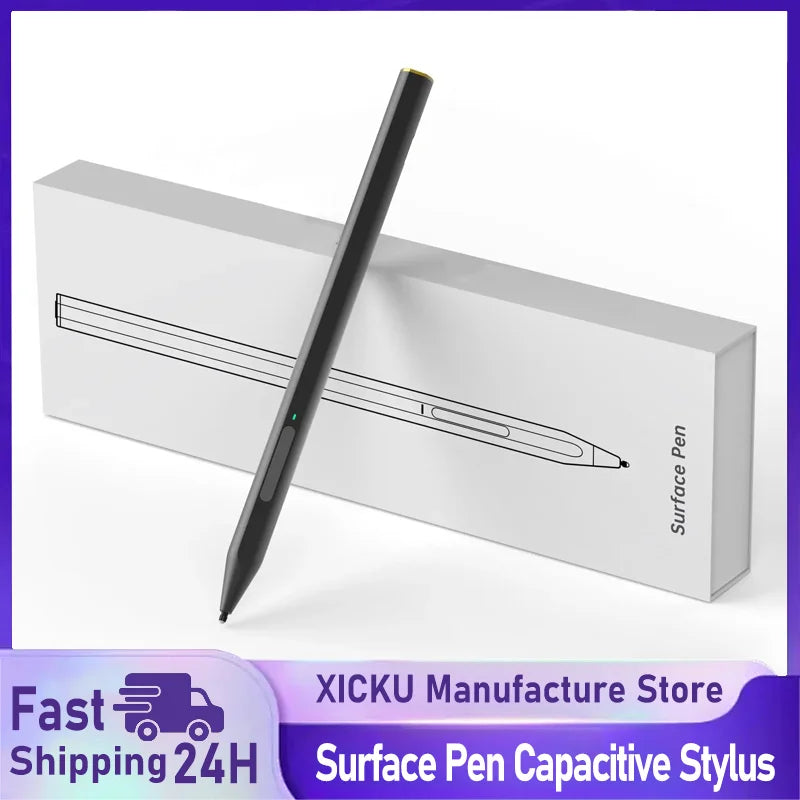 Stylus Pen for Microsoft Surface 4096 Pressure Sensitivity Eraser Side Button Compatible with Surface Pro 11/10/9/8/7/7+/6/5