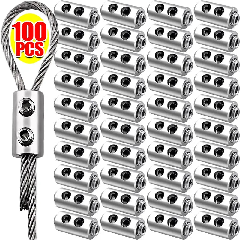 Wholesale Steel Wire Rope Clamps Double Hole Suspension Cable Clamp Cross Screw Adjustment Telescopic Lock Fastener Copper Clips