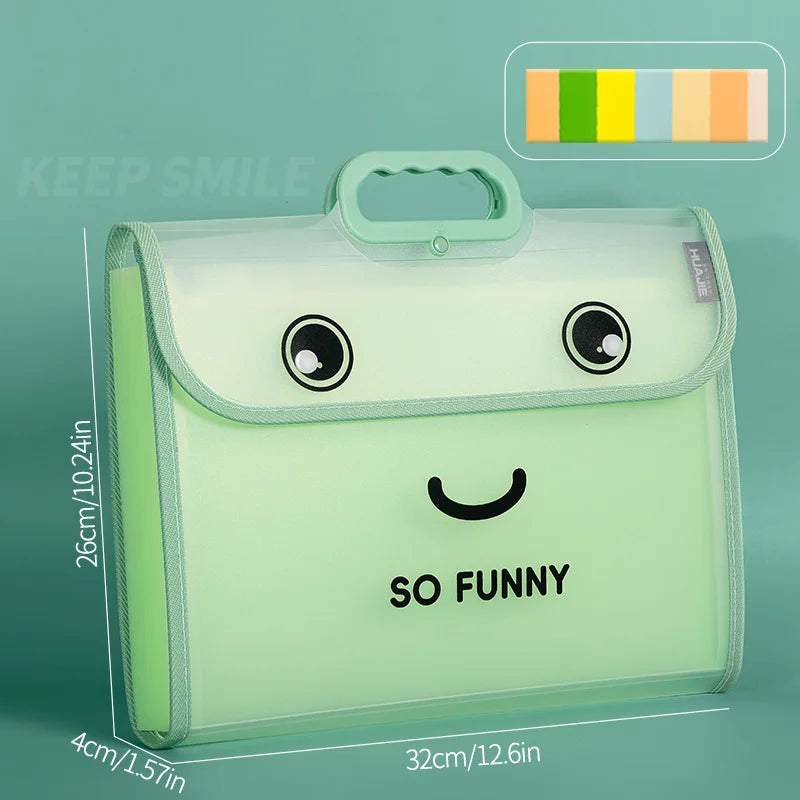 1 Piece A4 13-Pocket Accordion File Folder - Portable Student/Office Document Organizer