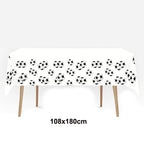 1pc Soccer Plastic Tablecloth Birthday Soccer Day for Soccer Birthday Decoration Disposable Party Soccer Table Cover Tableware