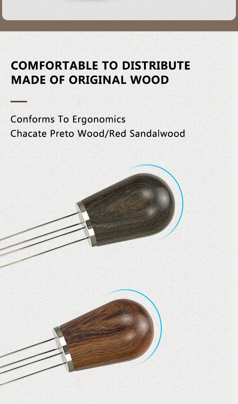 Coffee WDT Tools Needle Distributor Stainless Steel Powder Stirrer With Wooden Stand Espresso Maker Accessories Barista Tools