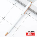 New Metal Ballpoint Pen Rose Gold Pen Custom Logo Advertising Ballpoint Pen  Lettering Engraved Name School&office Supplies