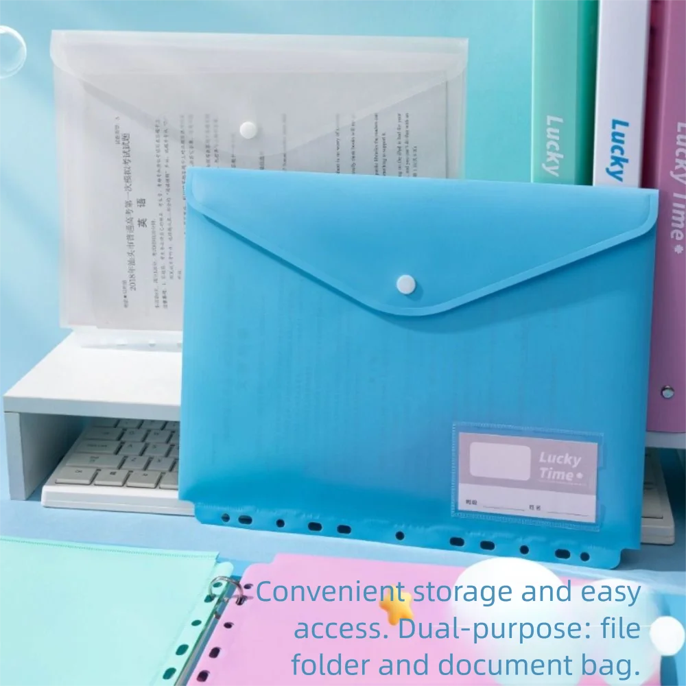 New PP A4 File Folder 3 Hole Dustproof Data Folder Waterproof Large Capacity Document Display Book Office