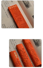 Hui Zhou Cinnabar Ink Stick Chinese Style Calligraphy Painting Ink Stick Retro Portable Vintage Ink Stone Block Drawing Supplies