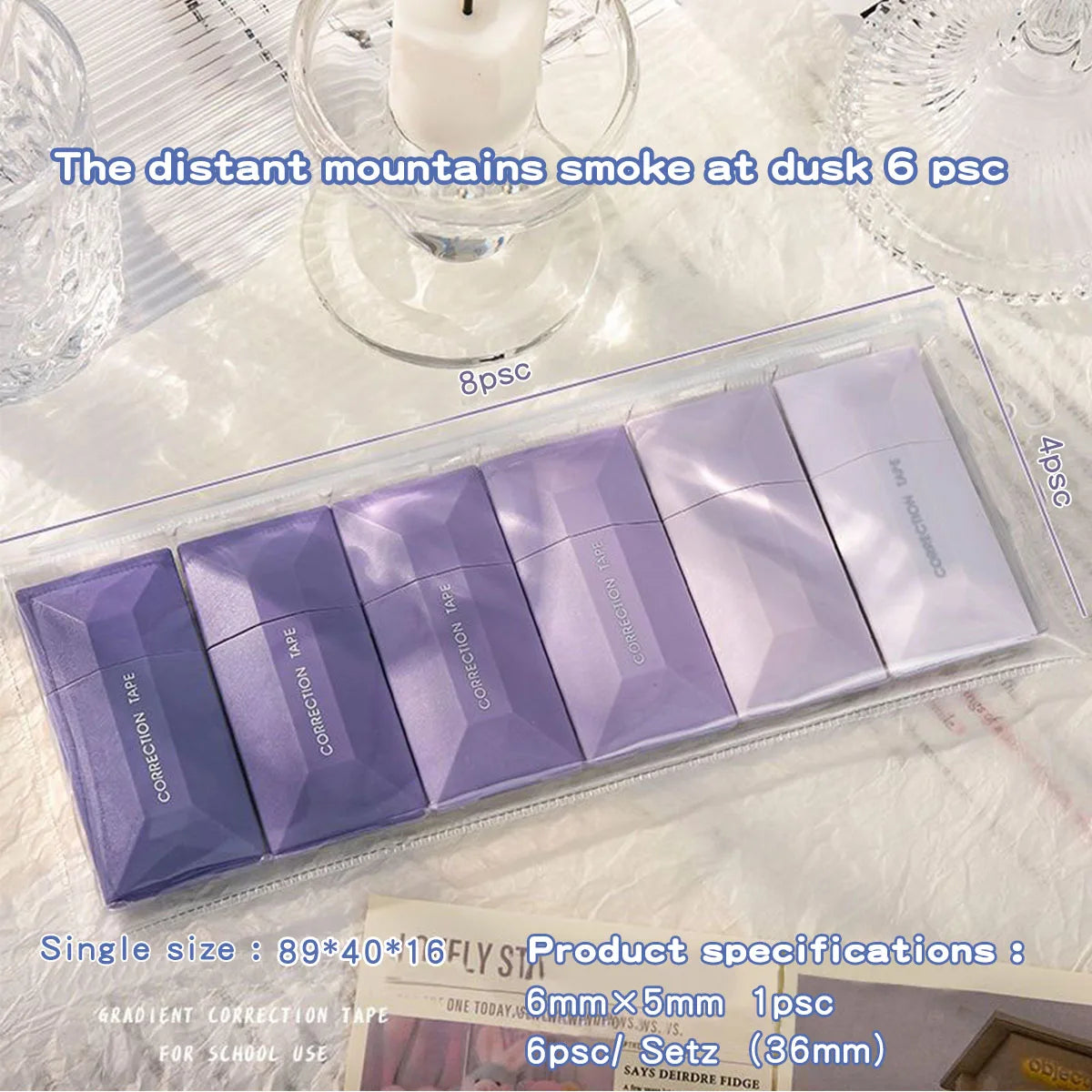 Tapes Supplies Correction Tools Kids 6Pcs School Tape Tipex Study White-out Writing Whiteout Portable Stuff Students