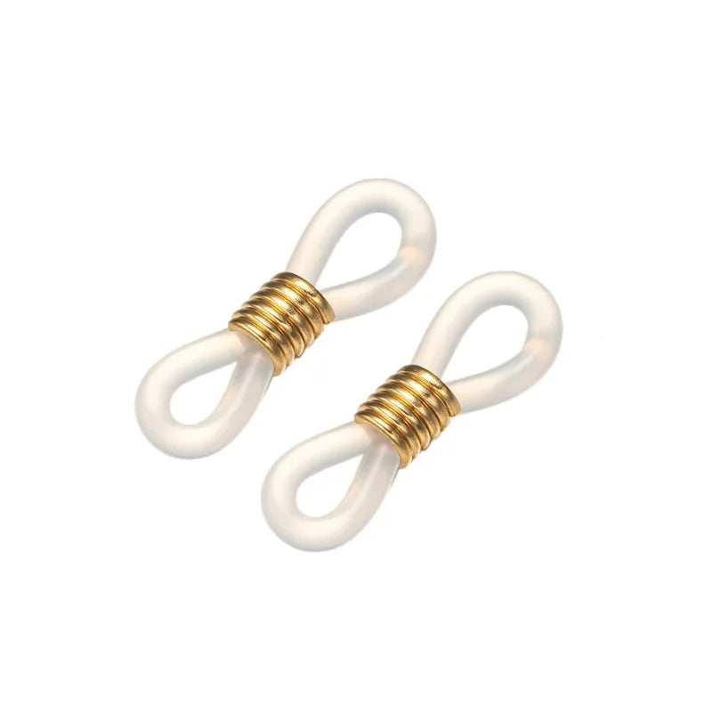 20pcs Glasses Chain Anti-slip Buckle Lanyard Connecting Buckle Spring Silicone Ring Anti-loss Hanging Ring DIY Accessories
