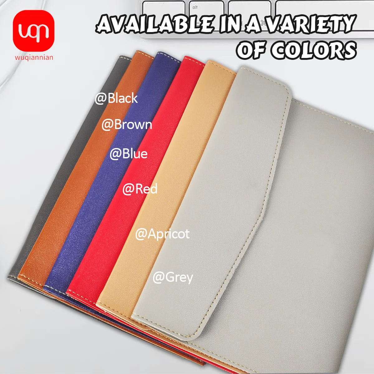 WQN-1PC PU Leather Document Bag A5, Wear-Resistant, Large Capacity, Waterproof, Suitable for Office and School Document Storage