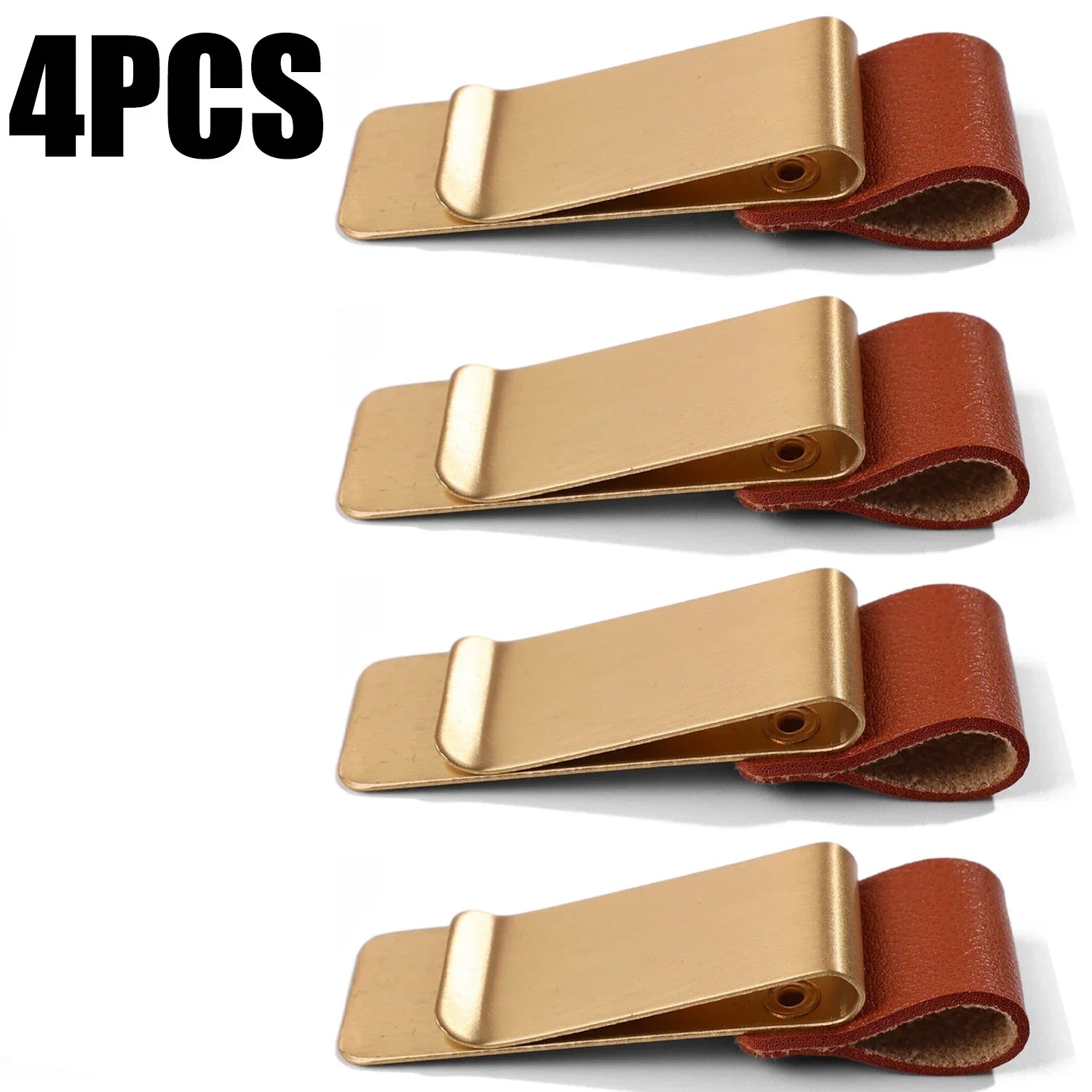 6-1PCS Stainless Steel Leather Pen Holder Pencil Clamps Notebook Bookmark Practical Organizer Clip Pen Holder Office Stationary