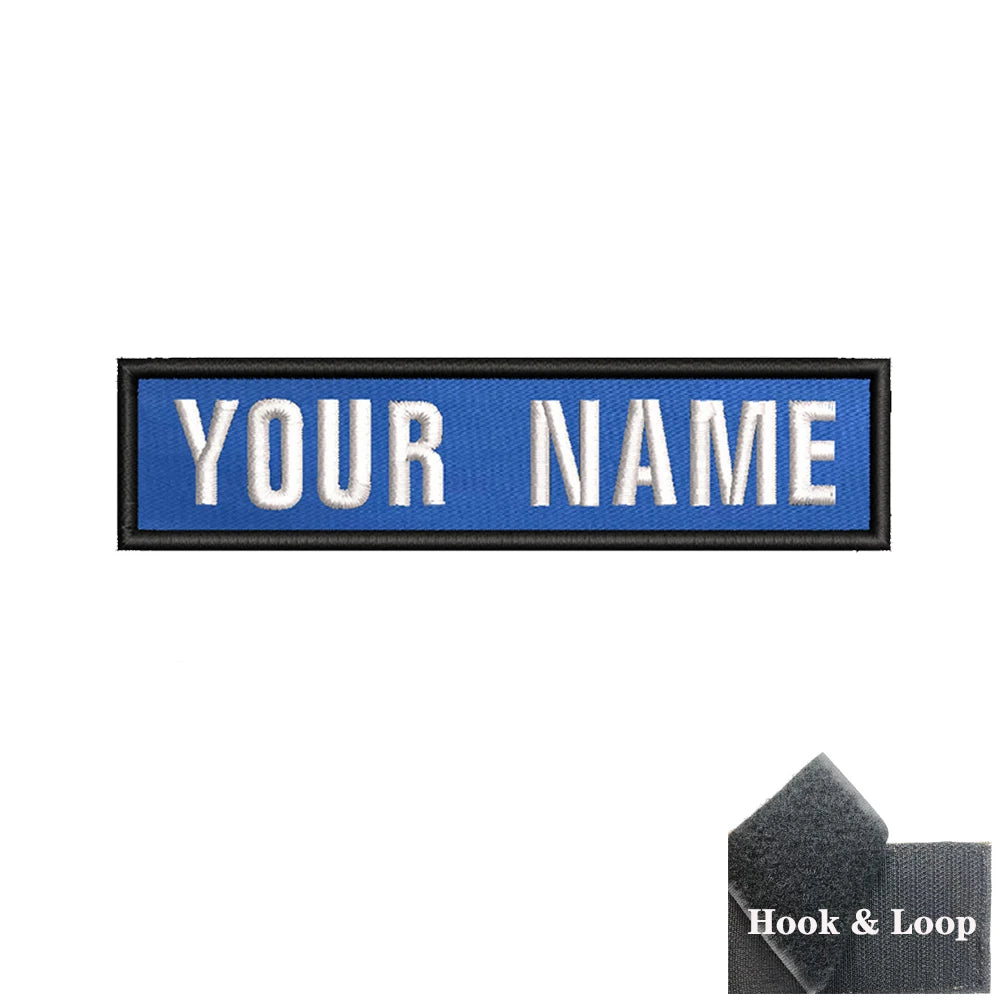 1PC 10cmX2.5cm Custom Personalized Name number Patch Stripes Badge tags chevrons Armband Iron On Or Hook Loop embroidered