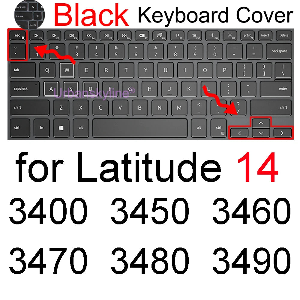 Keyboard Cover for Dell Latitude 14 7440 7450 7400 7404 7410 7414 7420 7424 7430 7480 7490 2 in 1 Silicone Protector Skin Case