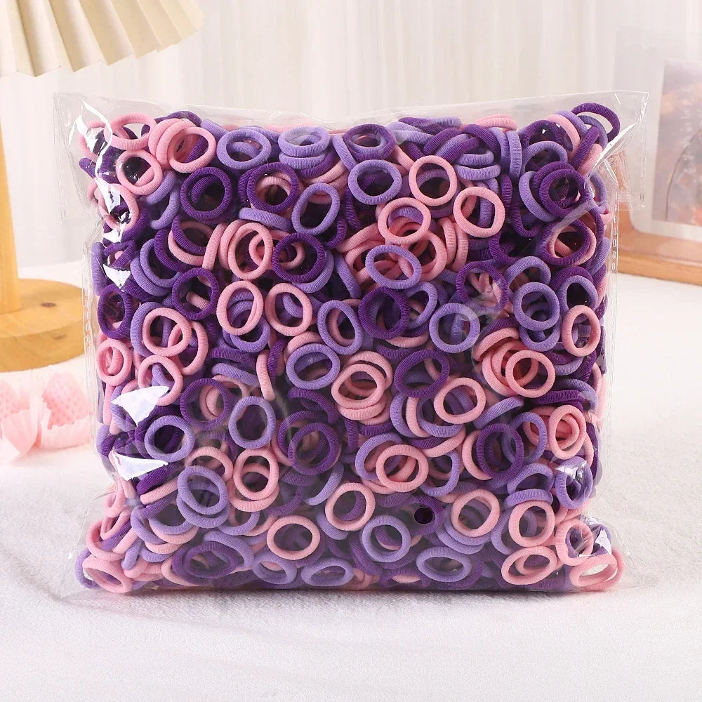 50/300/500 pcs Girls Colorful Elastic Hair Bands Ponytail Hold Hair Tie Rubber Bands Scrunchie Hair Accessories Bands for Girls