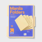 36pcs Manila File Folders With Top Tabs, Non-Pronged Letter Size, Paper, School Office, Custom Labels, Classic Brown