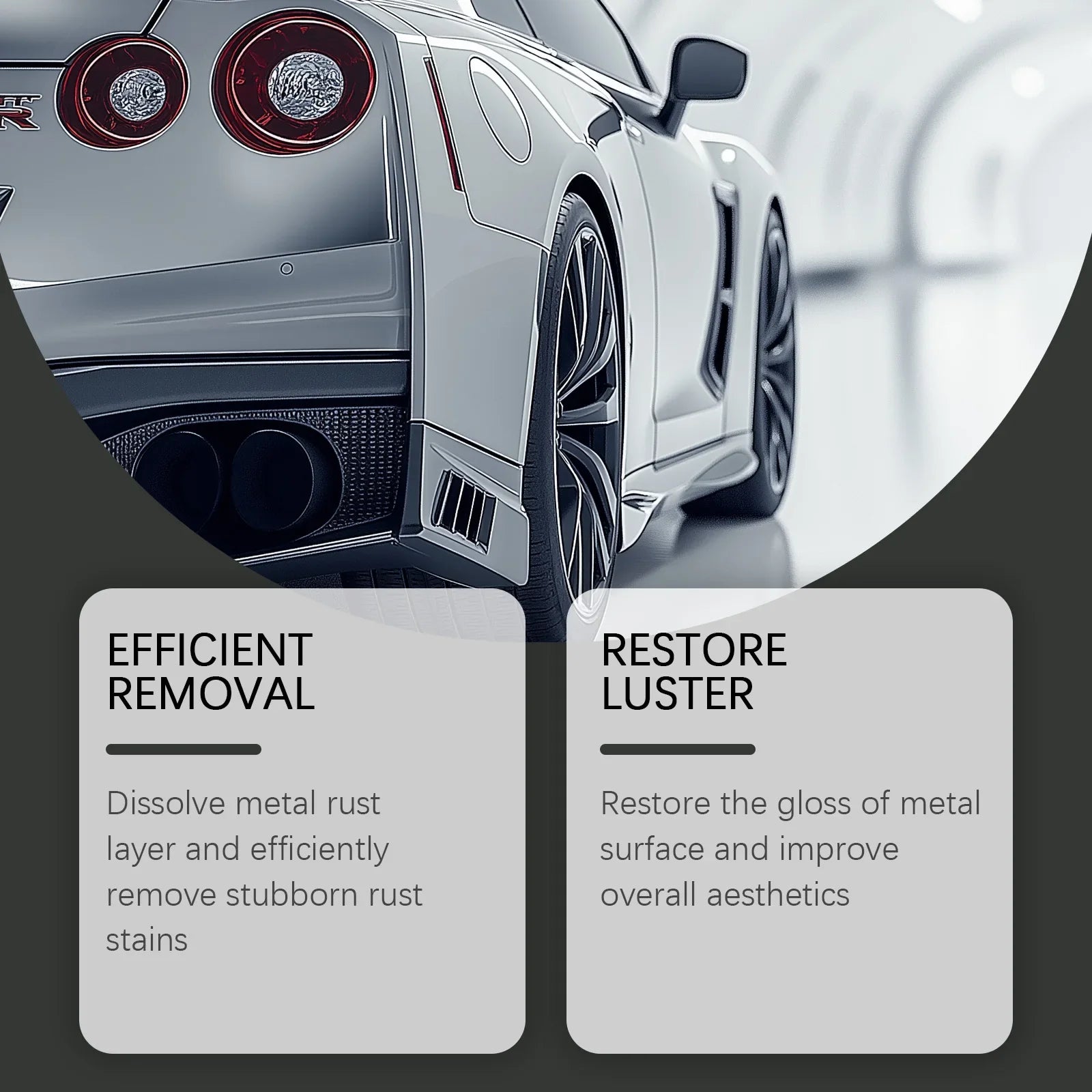 Car Quick-Care Rust Remover Spray, Car Exhaust Pipe Rust Remover, Car Wheel Rim Rust Remover, Metal Powder Cleaner