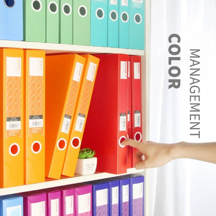 SUNWOOD Plato Series A4 File Organizer Boxes,  Colorful Document Storage Folders, Mixed Colors, FBE4006,FBE4007