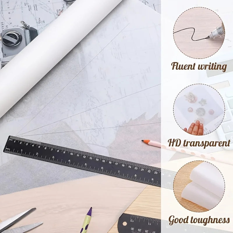 17in x 25yd, White Trace Paper Pattern Paper Translucent Tracing Paper for Sewing, Drawing, Sketching, Gift Wrapping