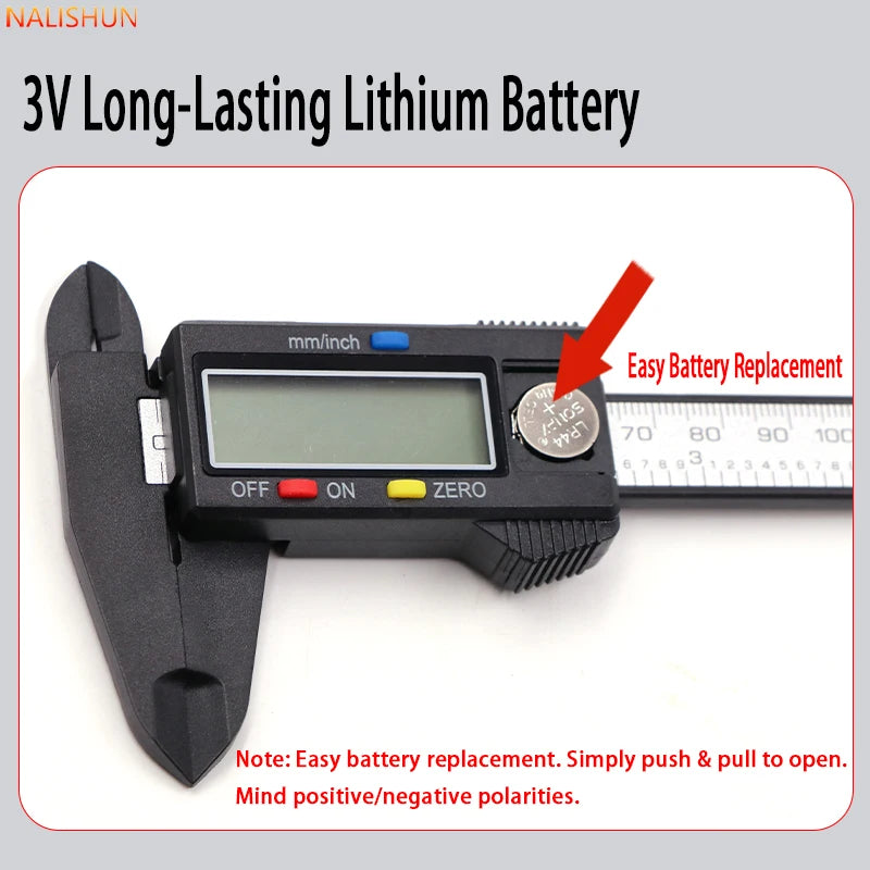 0-100mm/0-150mm Carbon Fiber Digital Caliper 0.01mm High Precision, Electronic Vernier Measuring Large LCD Screen Inch/mm
