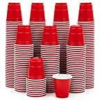 2 oz Plastic Shot Glasses, Red Disposable Shot Cups, Mini Red Shot Cups, 60ml Party Cups for Christmas Party