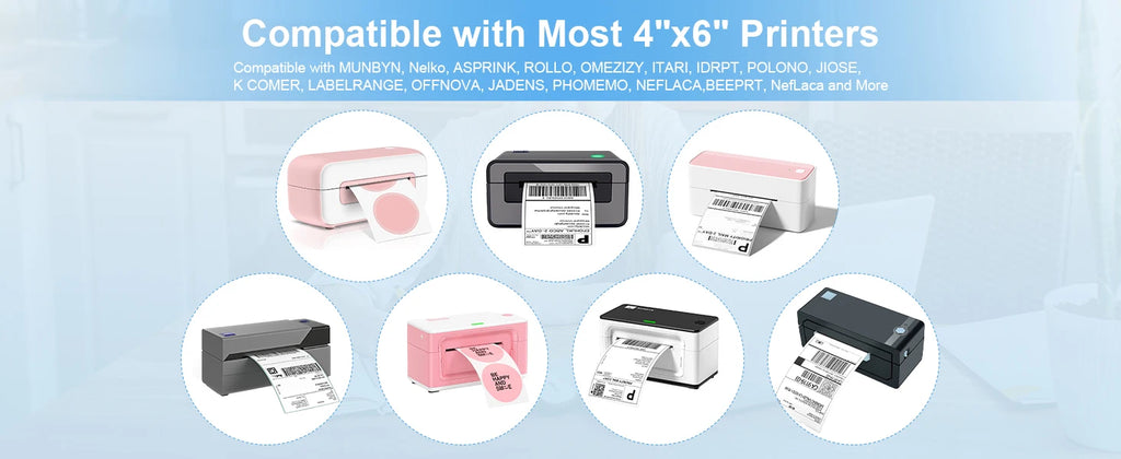 Phomemo PM-241BT Shipping Label Printer Label Sticker Round Label Square Label Rainbow Color DIY Logo Design Small Business