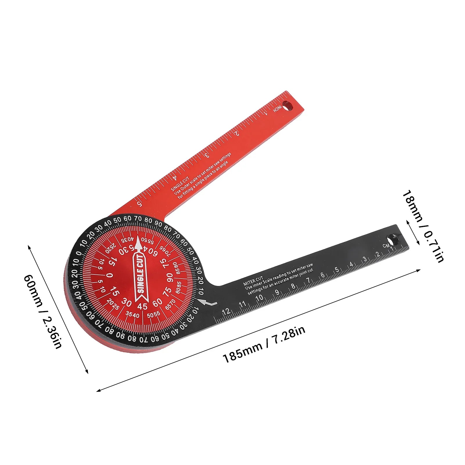 Miter Saw Protractor 360 Degree Aluminum Alloy Cutting Positioner Miter Saw Angle Ruler Gauge Finder Angle Ruler Saw Protractor