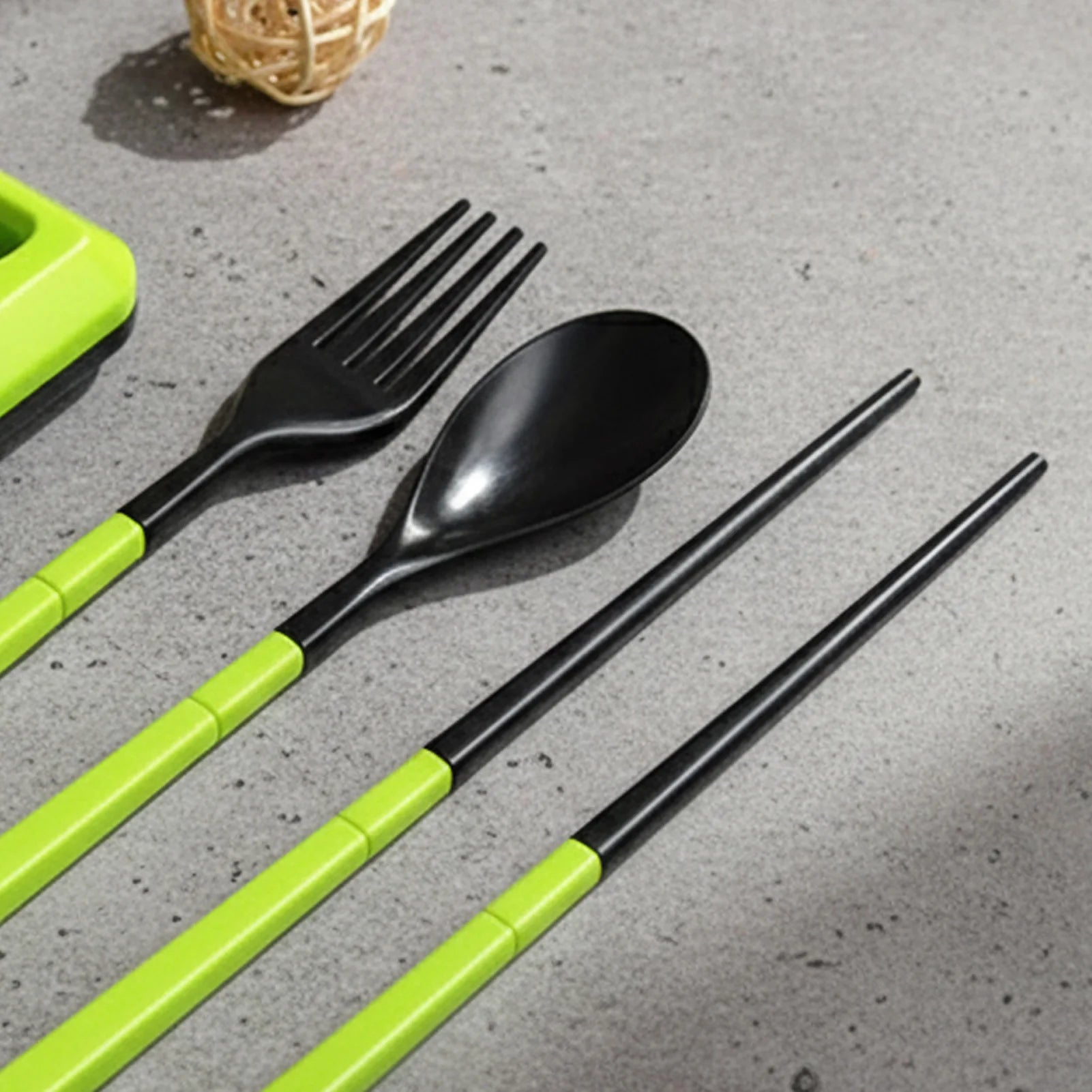 Travel Cutlery Set Spoon Fork Chopsticks Food Grade ABS Plastic Lightweight Portable Candy Colors For Outdoor Picnic Office Use