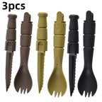 Mini EDC Tactical Tableware, Multi-functional Tools, Forks, Spoons, Knives, Combination, For Camping, Hiking, Outdoor, Halloween