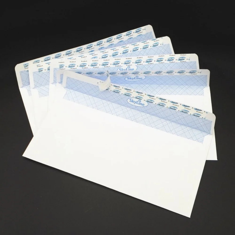 115x225mm 50pcs Vintage White Paper Air Mail Envelopes Invitation Letter Envelopes with Window Security Envelopes with Window