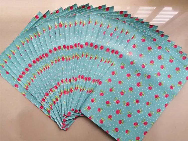 100PCS 9.8x13in Poly Mailer Adhesive Envelope Bag DIY Women Girl's Gifts Wedding Anniversary Plastic Mailing Packaging Pouches