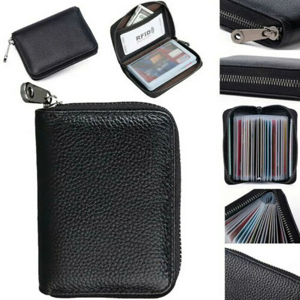 Business Card Holder Wallet Men Bank Card/ID Card/Credit Card Holder 22 Bits Card Wallet RFID Blocking Protects Case Coin Purse
