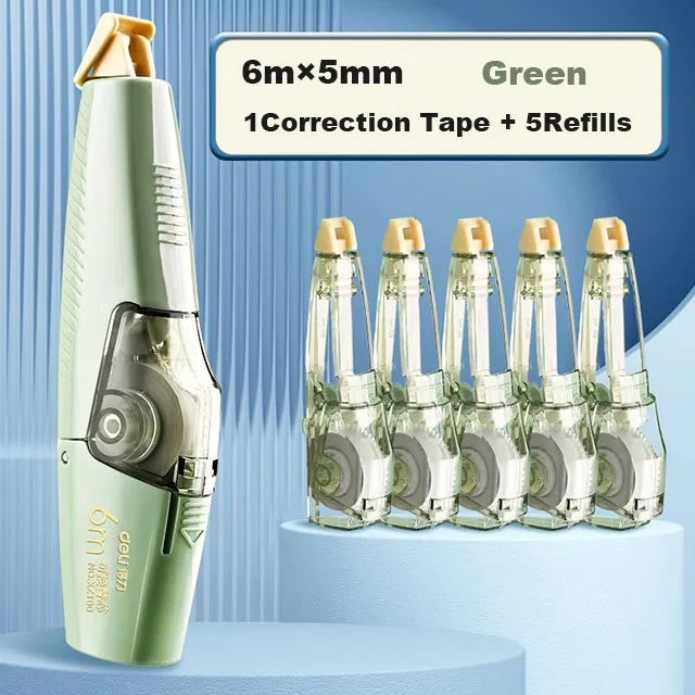 Deli Correction Tape 6m*5mm Large-capacity Correct Pen Diary Scrapbooking Student School Office Supplies Roller Correction Tape