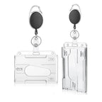 1 Pcs Aluminum Alloy Card Cover Case Bank Business Work Card Holder with ABS Retractable Badge Reel Credit ID Card Badge Bag