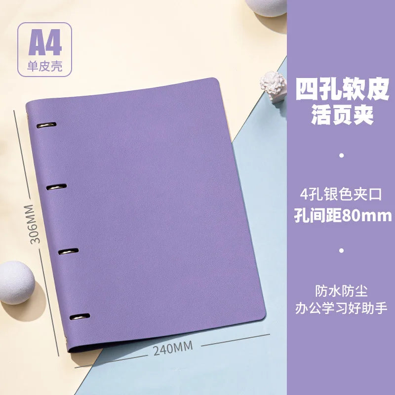 New A4 PU Leather Notebook Binder, Refillable 3/4 Round Ring Binder Cover for A4 Filler Paper, Notebook Personal Planner Binder