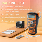 E1000 PRO Label Maker Printer TZ231 Label Maker Tape QWERTY Keyboard Symbols Industrial Printer Work with Heat Shrink Tubes