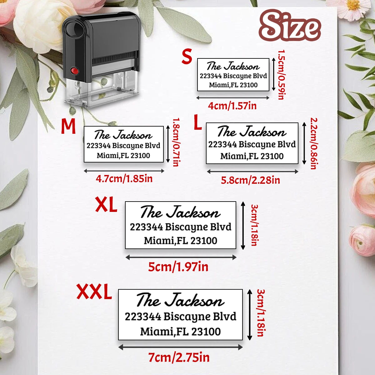 Custom Address Stamp, Return Address Stamps Self Inking Personalized, Customizable Business Stamp, Black Ink Colors, Stamper