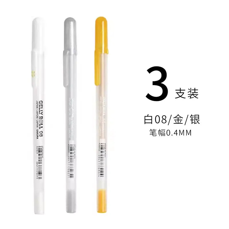 Sakura Gelly Roll Gel Pens 3/5PCS Classic Highlight Pen Gel Ink Pens Bright White Highlight Sketch Markers Color Highlighting