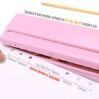 Adjustable 6-Hole Desktop Punch Puncher for A4 A5 A6 B7 Dairy Planner Organizer Six Ring Binder with 6 Sheet Capacity